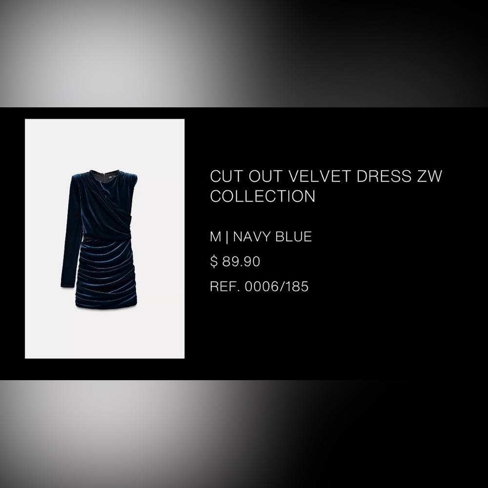 Zara Midnight Blue Velvet Dress